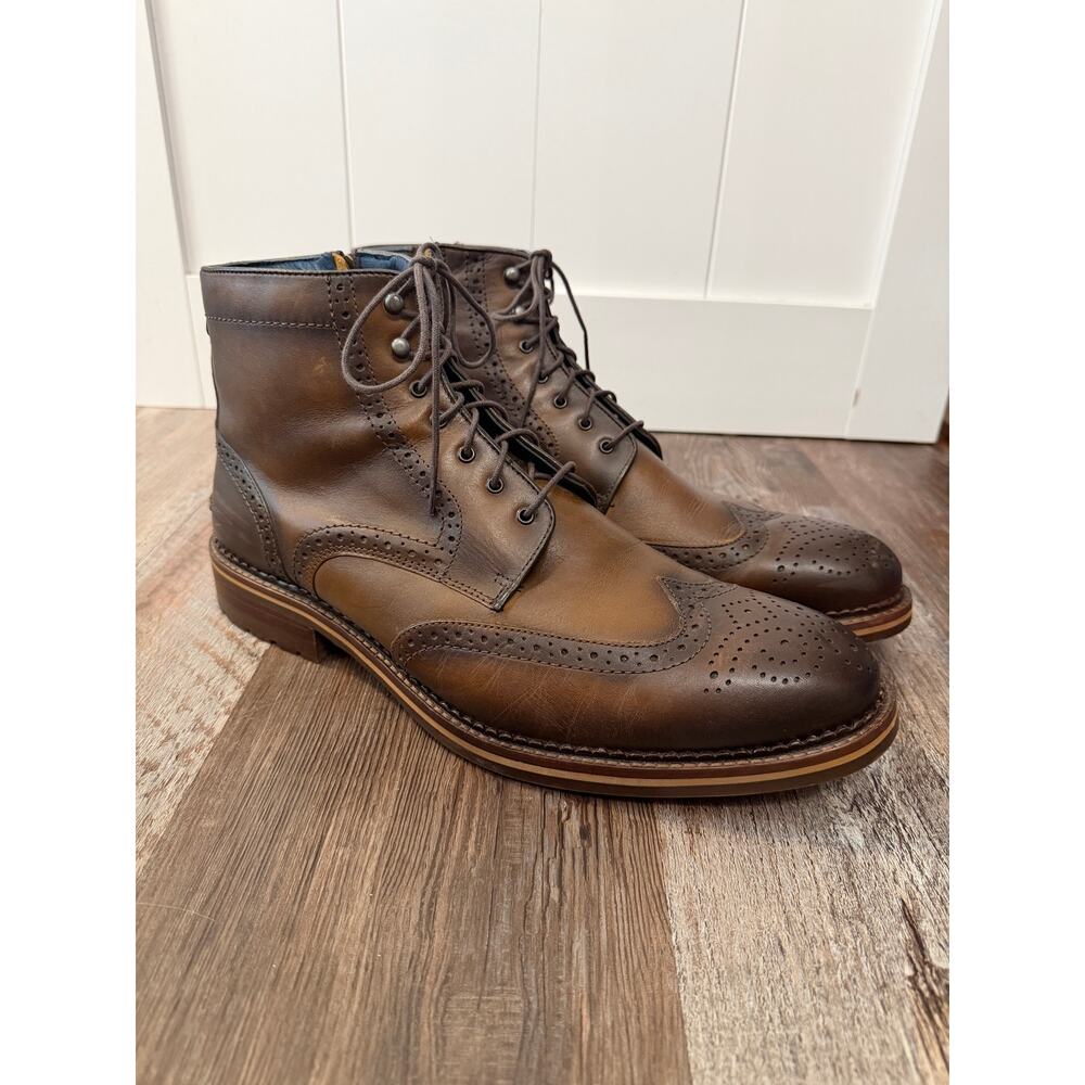 Johnston & Murphy XC Flex® Connelly Wingtip Boot leather size 14 EUC